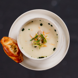 Суп-лапша сливочная с курицей