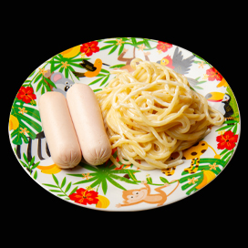 Детская паста с сосисками из курицы