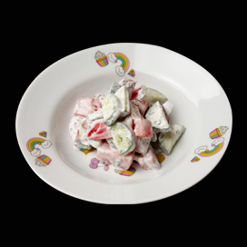 Салатик овощной со сметаной