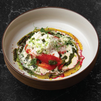 Страчателла на запеченном перце